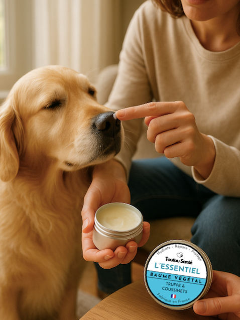 🐾 Baume hydratant L’Essentiel pour truffe & coussinets : le soin naturel indispensable pour votre chien